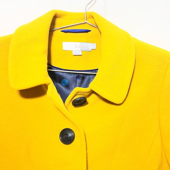Boden Mustard Wool Coat British Chic Kate Middleton Style Tailored Button Front - Picture 3 of 10